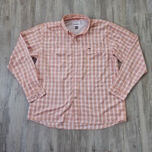 Simms Men's Orange Plaid Peral Snap Lightweight Shirt XL Fishing Outdoors